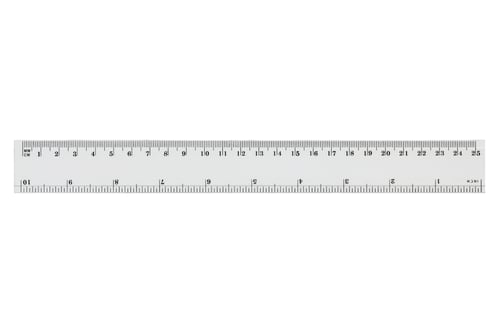 Preview: White transparent ruler, isolated on white, with clipping path