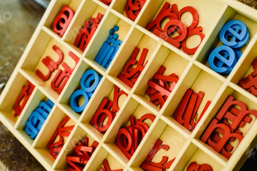 Preview: Letters to learn to write and read in your wooden box, montessori classroom.