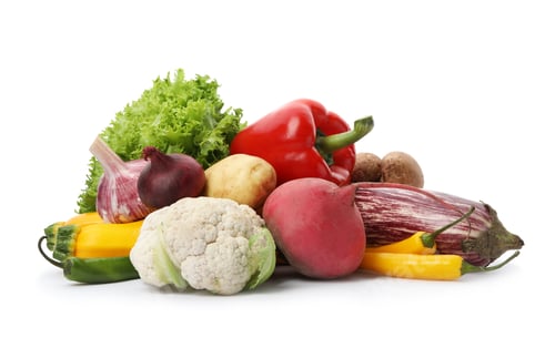 Preview: Different fresh ripe vegetables isolated on white