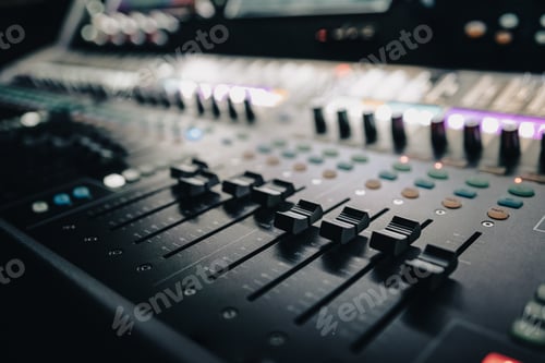 Preview: Sound control music mixer in record studio