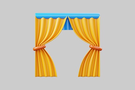Preview: Cartoon theater curtains in yellow