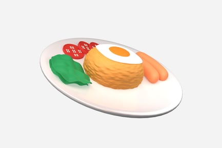Preview: Fried Rice With Egg 3D Illustration
