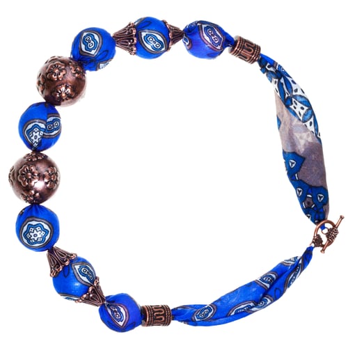 Preview: blue silk women necklace