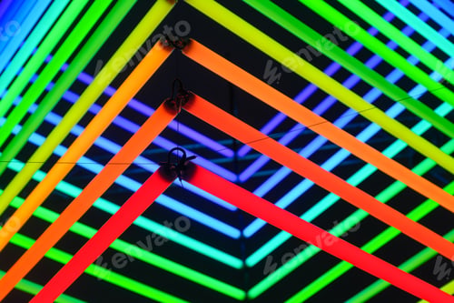 Preview: An art installation of colored lights in support of Pride, LGBT, and transgender people.