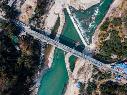 Preview: Drone View of the Tamor Bridge in Dhankuta, Nepal
