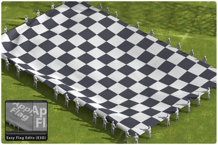 Preview: People Holding Giant Flag with Easy Flag Edits