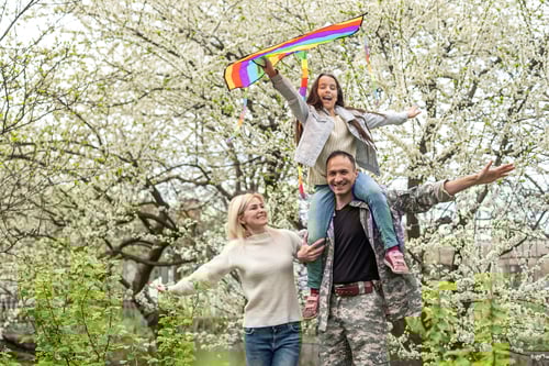 Preview: Family Welcoming Husband Home On Army Leave.