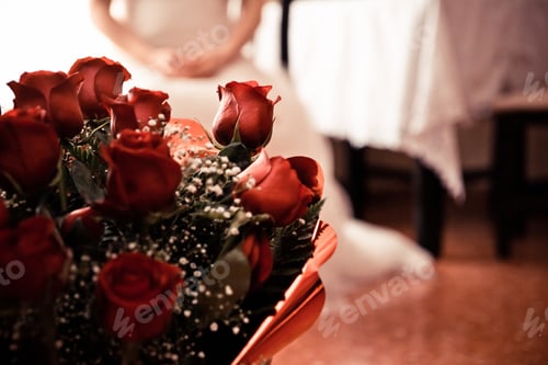 Preview: Romantic Red Roses with White Flowers at a Wedding