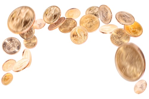 Preview: Falling golden dollar coins