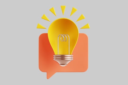 Visualização: Ícone de bate-papo com ideias de lâmpada