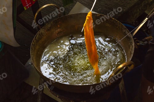 Preview: foi thong Thai dessert Boiled in syrup