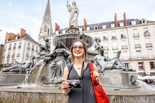 Preview: Woman traveling in Nantes city, France