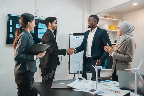 Preview: Successful Business Team in Office Cooperation, Professional Partnership Communication Colleagues