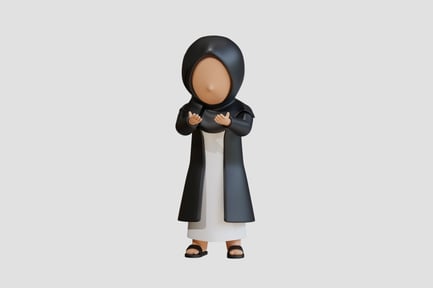 Preview: Muslim Woman 3D Character Standing Calm Pose