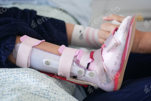 Preview: Child cerebral palsy disability, legs orthosis.