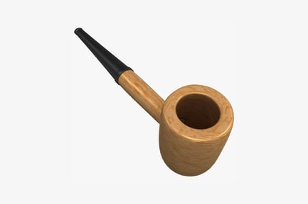 Preview: Wooden pipe with contrasted stems and black handles