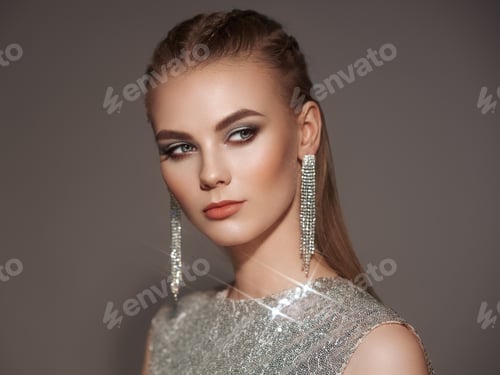 Preview: Portrait beautiful woman with jewelry