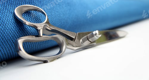 Preview: scissors and fabric background texture