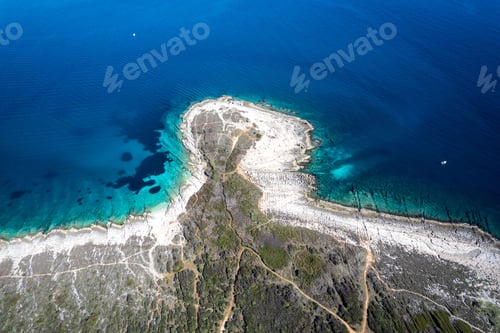 Preview: Aerial view of Pula, Croatia, Kamenjan seashore