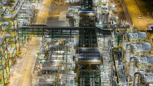 Preview: Close-Up of Refinery Pipes and Machinery