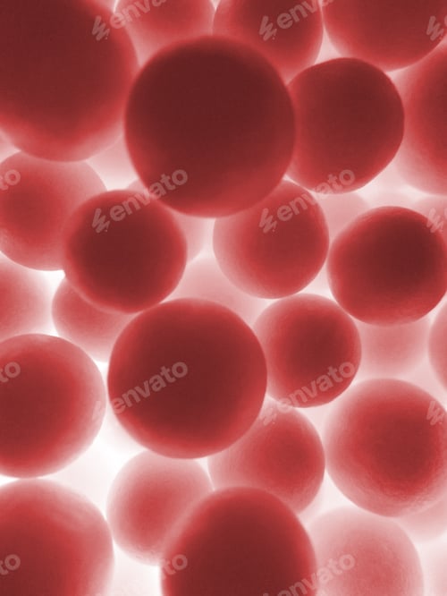 Preview: Abstract Macro - red styrofoam balls from inside a bean bag chair