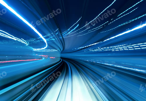 Preview: Train Moving Fast In Tunnel