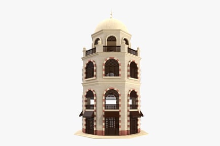 Preview: Detailed Islamic Style Building with Dome