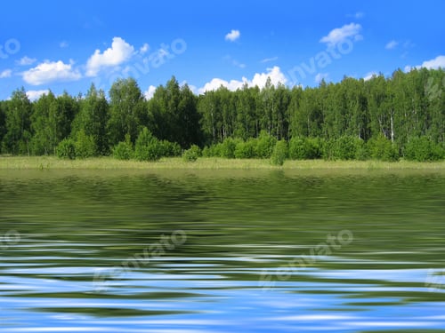Preview: summer landscape reflected in water