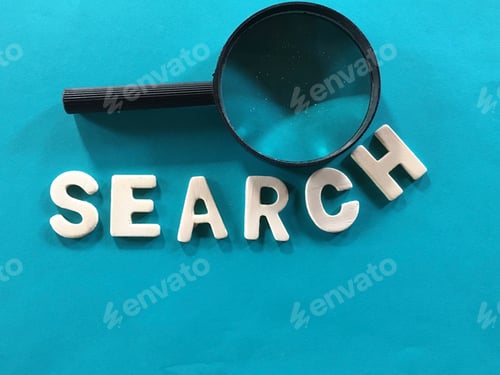 Preview: SEARCH on blue background