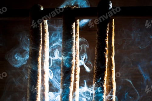 Preview: Smoked and suspended sausage in forester's lodge