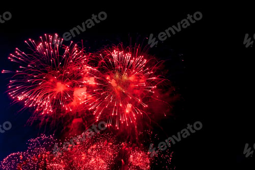 Preview: Festive wallpaper concept. Amazing holiday colorful fireworks display on celebration