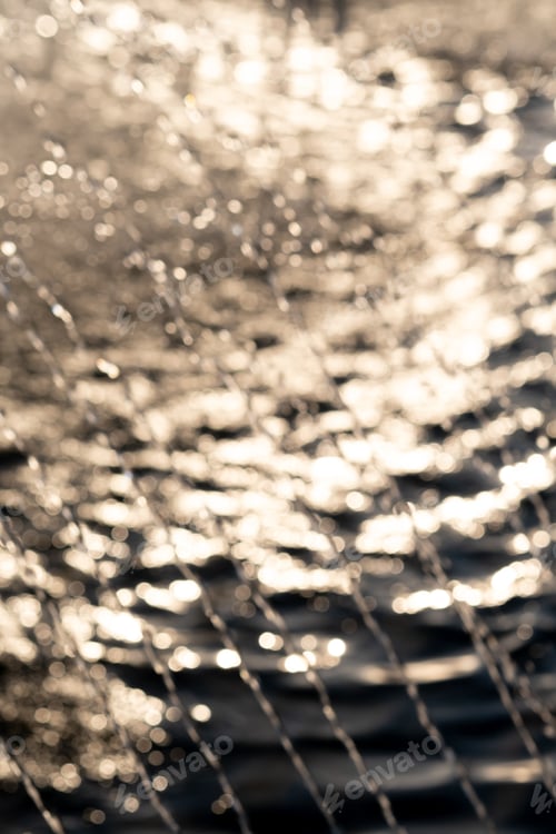 Preview: Beautiful background of water in the rays of the setting sun.