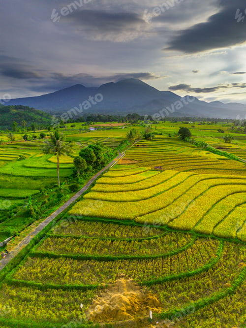 Preview: Beautiful morning view indonesia Panorama Landscape