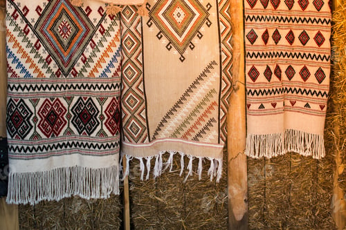 Preview: Selection of authentic carpets on hayricks