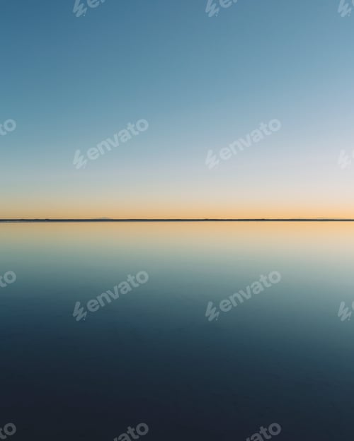 Preview: The view to the horizon across the flooded surface of Bonneville Salt Flats.