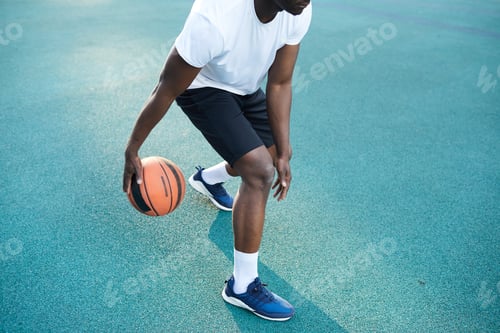 Preview: African-American Man Playing Basketball Closeup