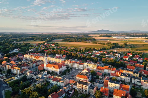 Preview: Suburban neighborhood in europe city, aerial view