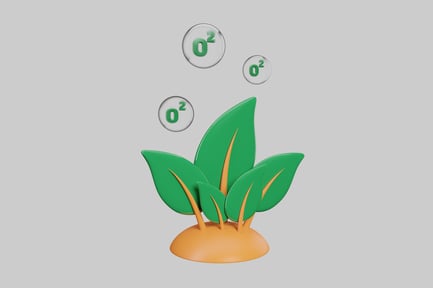 Green plant oxygen icon