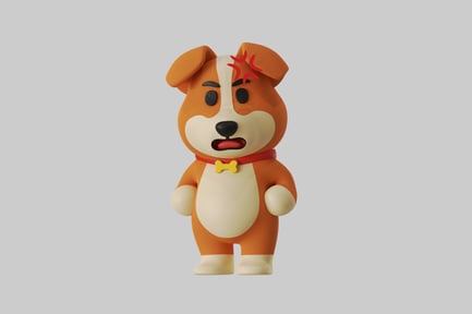 Preview: Angry cartoon dog character