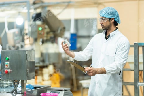 Preview: Inspector checking automated machinery in food production