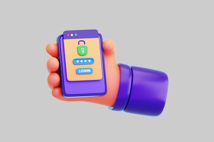 Preview: Cartoon Hand Holding Login Interface