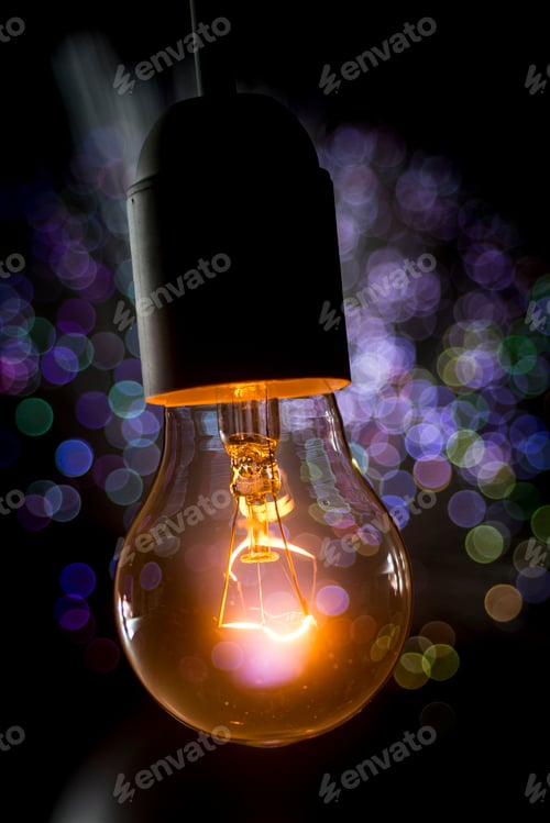 Preview: light bulbs bokeh background