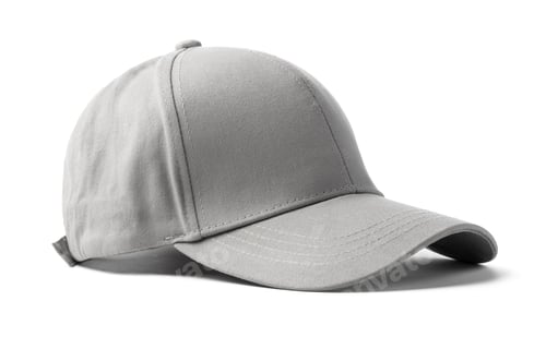Preview: Gray Baseball Cap on White Background