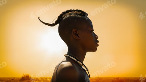 Preview: Himba man at sunset, Namibia