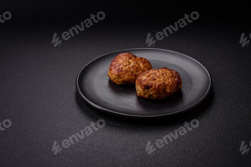 Preview: Delicious fresh fried minced fish cutlets with spices and herbs