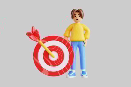 Preview: Cartoon character with target arrow