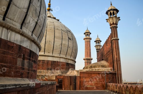 Preview: Exterior view of Jama Masjid mosque in Delhi, India.