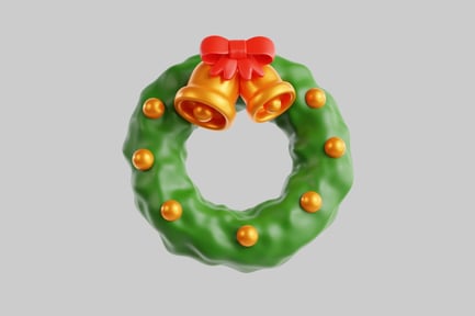 Preview: Festive christmas wreath with bells