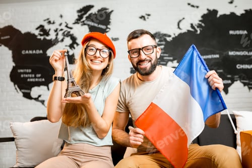 Preview: Young couple dreaming about a trip to Paris