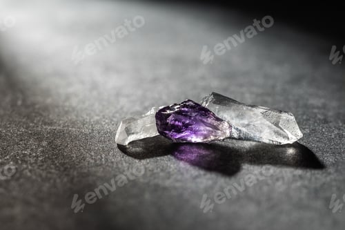 Preview: Crystal of Purple Amethyst and Pure Quartz Mineral